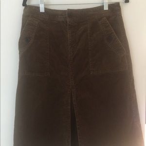 LOFT Corduroy Brown Skirt